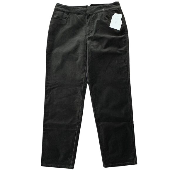Liz Claiborne Pants - Liz Claiborne Pants Womens Velvet Stretch‎ Pockets Size 12 Dark Olive Classic